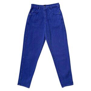 90s vintage highwaisted mom jeans purple high rise tapered western colour wash.